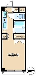 西武有楽町線 練馬駅 徒歩7分の賃貸マンション 1階ワンルームの間取り