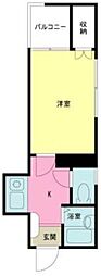 祥ビル 4階1Kの間取り