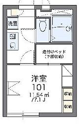 レオパレス愛 1Kの間取図画像