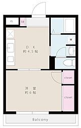 リエスさいたま中央 ワンルームの間取図画像