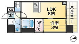 ワールドアイ神戸ハーバーランド3 1LDKの間取図画像