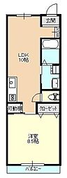 エフプレスト土支田A棟 1LDKの間取図画像
