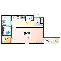 仁徳夕雲町2番館 1Kの間取図画像