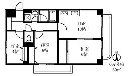 レピドール福田1 3LDKの間取図画像