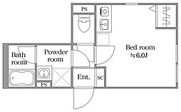 ＳＯＰＨＩＡＳ南荻窪 1階ワンルームの間取り