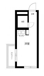 東急田園都市線 池尻大橋駅 徒歩8分の賃貸マンション 3階ワンルームの間取り