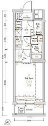 Log登戸Station side 1Kの間取図画像