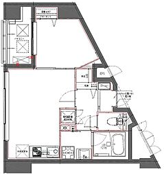 ドゥーエ東高円寺 2階1LDKの間取り