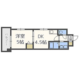 レジディア博多 1DKの間取図画像
