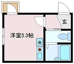 ラ・ムエット立石 2階ワンルームの間取り