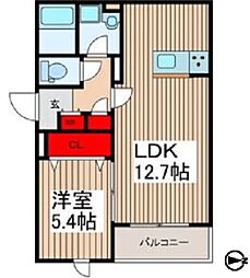 Grace KII 1LDKの間取図画像