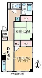 森芳ビル 4階2DKの間取り