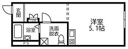 ミ・カサミイサ星川 ワンルームの間取図画像