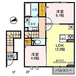 GreenPatio 2LDKの間取図画像