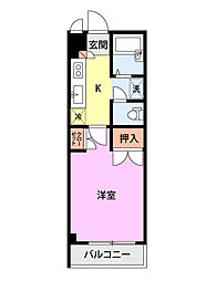 メゾンヒカリ 1Kの間取図画像