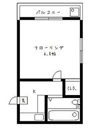 鈴木ハイム 1Kの間取図画像