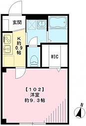 フルール石神井公園 1階1Kの間取り