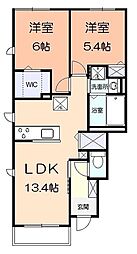 レトアグリーナ 2LDKの間取図画像