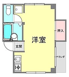 サンセール片縄 ワンルームの間取図画像