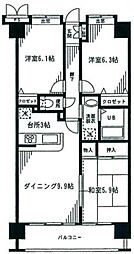 モア・ノーブル 2階3LDKの間取り