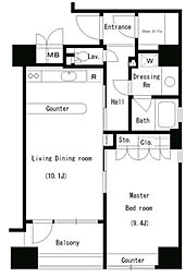 パークアクシス南麻布 1LDKの間取図画像