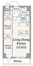 GRAN PASEO 谷在家 2LDKの間取図画像