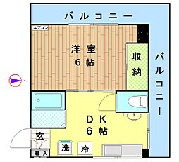 ウイスタリア東高円寺 1DKの間取図画像