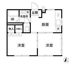 エステートピアフローラ 2DKの間取図画像