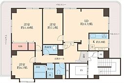 ホライズン東四つ木 3階3LDKの間取り