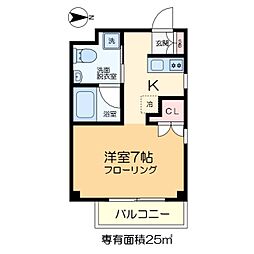Mercure ワンルームの間取図画像