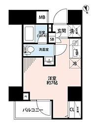 プレール・ドゥーク戸越銀座通り 1Kの間取図画像