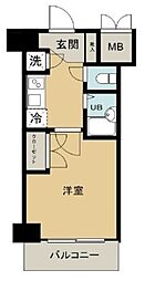 JR山手線 五反田駅 徒歩10分の賃貸マンション 3階1Kの間取り