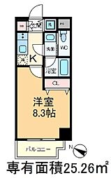 DIPS赤羽駅前 2階1Kの間取り