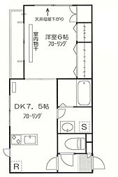 アベリア 1DKの間取図画像