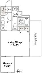 MYRIARESIDENCE南馬込 1LDKの間取図画像