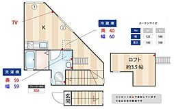 BS二葉レジデンスB ワンルームの間取図画像