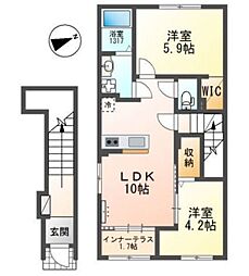 ソル・ルーベル 2LDKの間取図画像