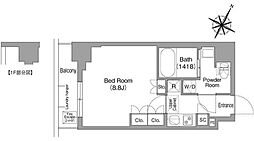 コンフォリア・リヴ新中野サウス 4階1Kの間取り
