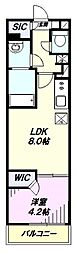 リブリ・国立イチョウテラス 1LDKの間取図画像