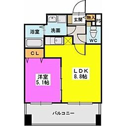 ラヴィヌーヴォ 1LDKの間取図画像