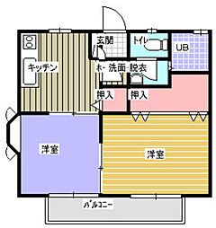 ツェーン和光A 2DKの間取図画像