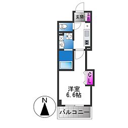 みおつくし大池橋 1Kの間取図画像