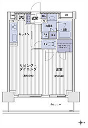 都営新宿線 大島駅 徒歩2分の賃貸マンション 13階1LDKの間取り