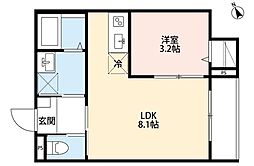 グランデール春日部 1LDKの間取図画像
