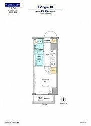 プラウドフラット本所吾妻橋 1Kの間取図画像