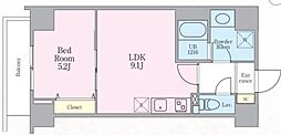 レイ両国 1LDKの間取図画像