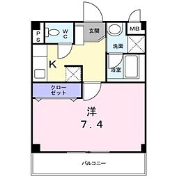 ESPOIR上用賀 2階1Kの間取り