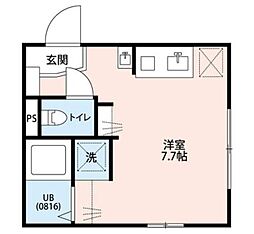 アムール板橋中台 3階ワンルームの間取り