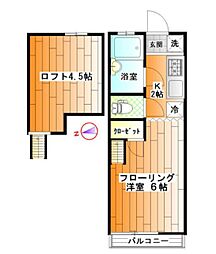 美里ハウス居村 1階1Kの間取り