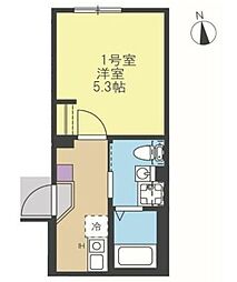KIKUNA BASE 1Kの間取図画像